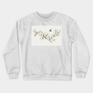 Vintage apple blossom illustration in a Christmas card Crewneck Sweatshirt